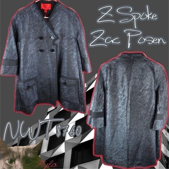 Z Spoke by Zac Posen Jackets & Blazers - NWT $760 Z Spoke by Zac Posen | Metallic Blazer Jacket in Black & Gray